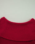 Off Shoulder Ribbed Knit Sweater