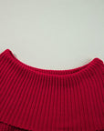 Off Shoulder Ribbed Knit Sweater