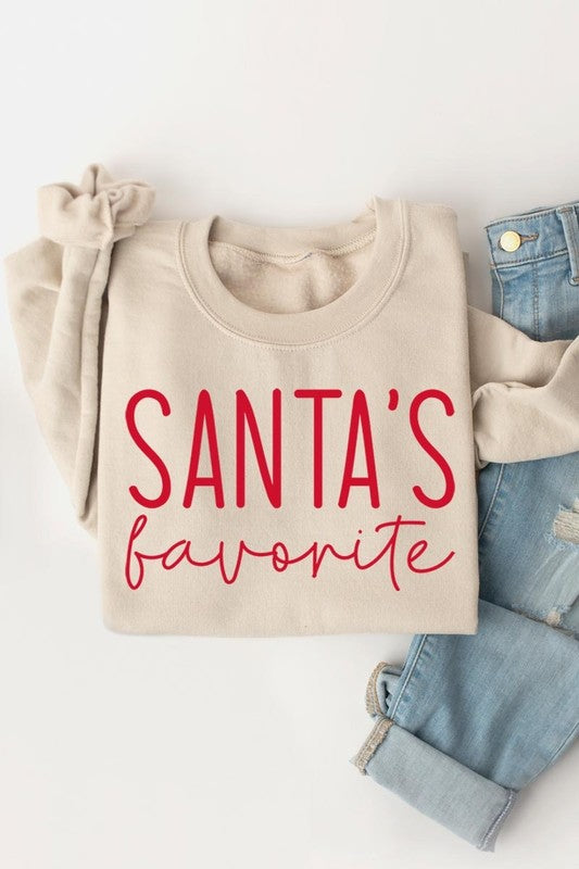 Santa&#39;s Favorite Graphic Fleece Sweatshirts