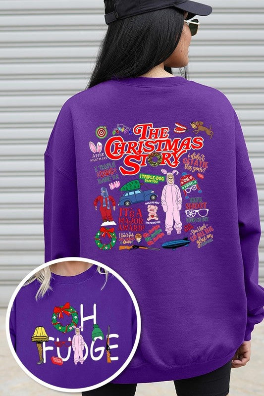 Christmas Movie Story Graphic Fleece Sweatshirts