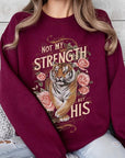 Not My Strength But His Tiger Graphic Sweatshirts