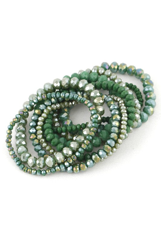 Mix Shades Layered Stretch Bracelet Set