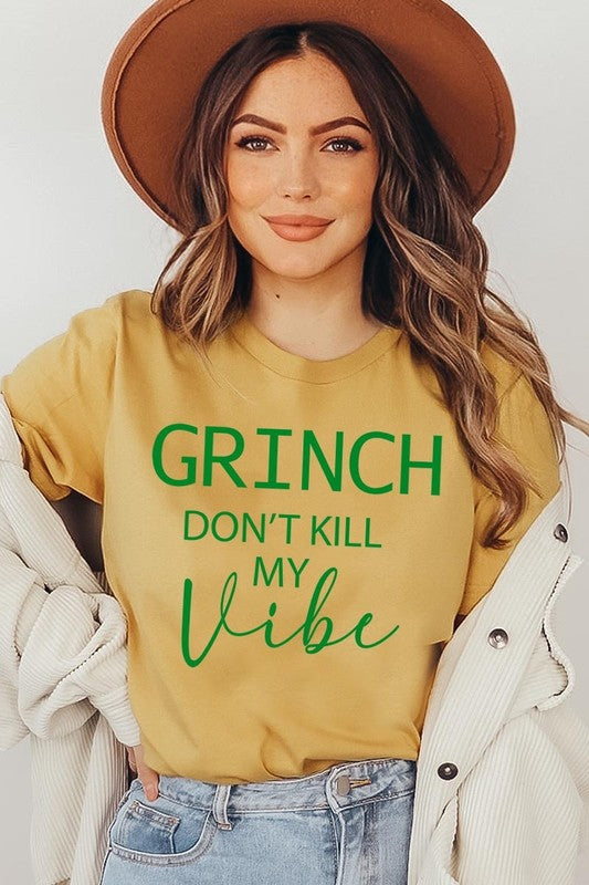 Grinch Don&#39;t Kill My Vibe Graphic Tee