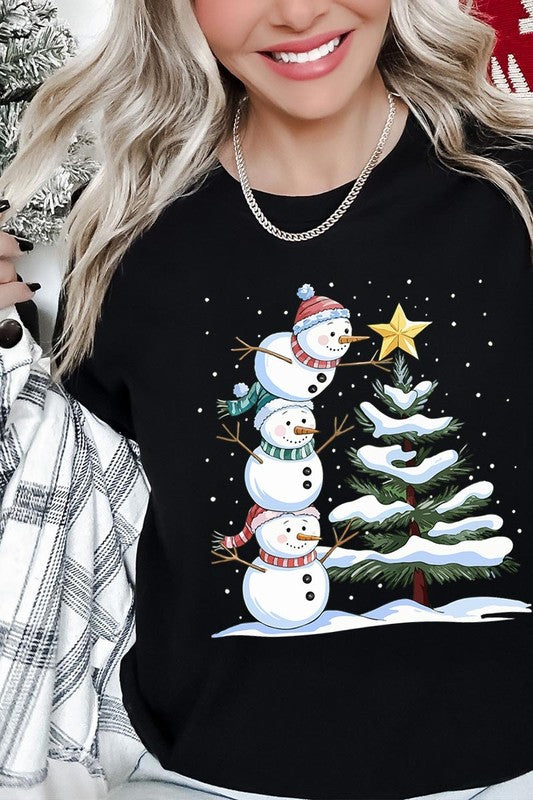 Cute Christmas Snowman Graphic Tee