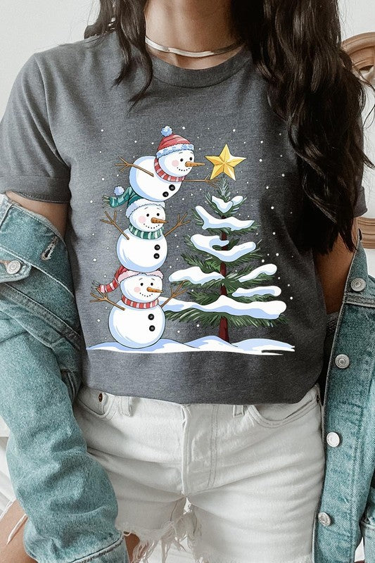 Cute Christmas Snowman Graphic Tee