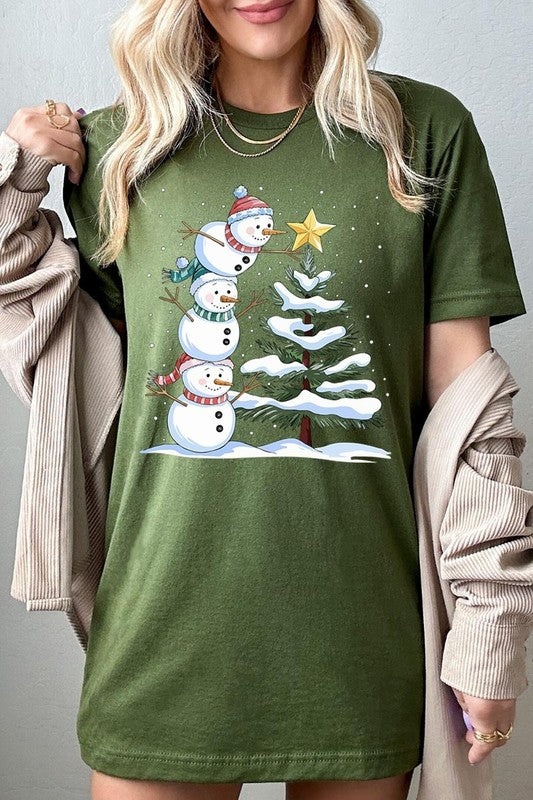 Cute Christmas Snowman Graphic Tee