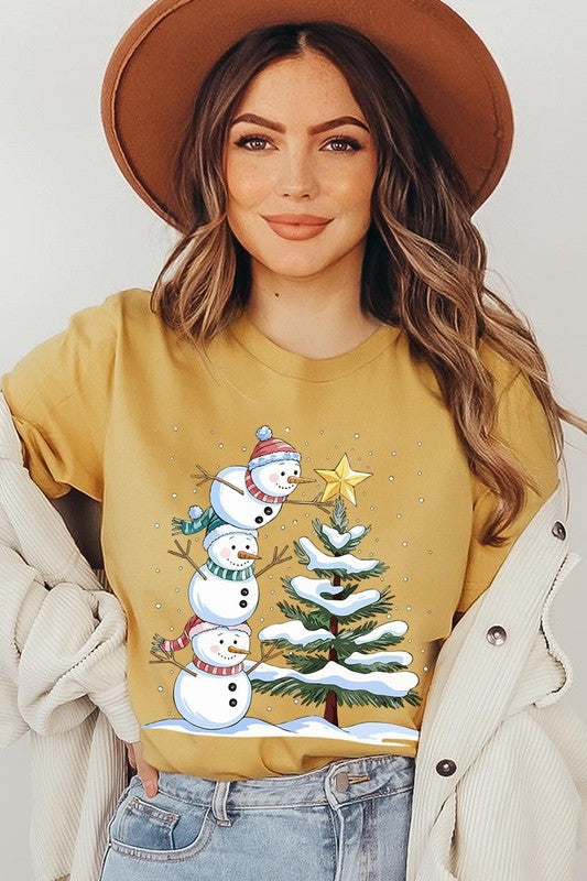 Cute Christmas Snowman Graphic Tee