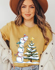 Cute Christmas Snowman Graphic Tee