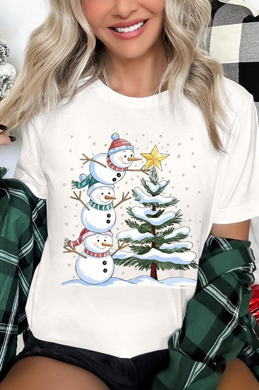 Cute Christmas Snowman Graphic Tee