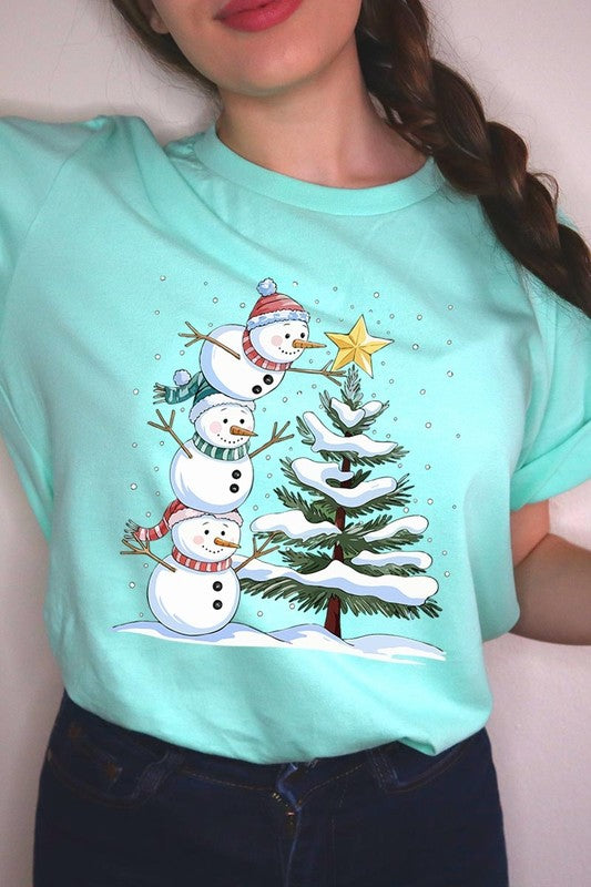 Cute Christmas Snowman Graphic Tee