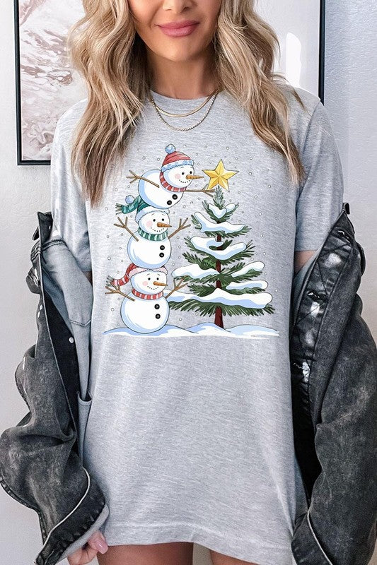 Cute Christmas Snowman Graphic Tee