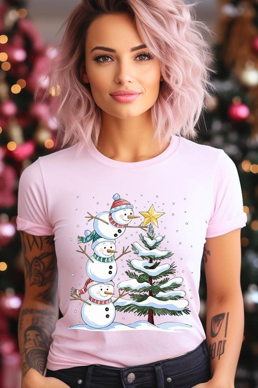 Cute Christmas Snowman Graphic Tee