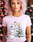 Cute Christmas Snowman Graphic Tee