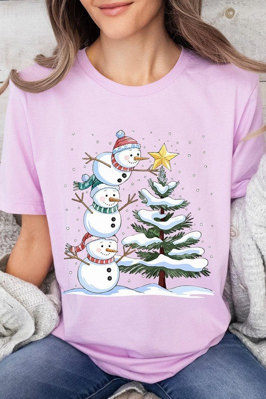 Cute Christmas Snowman Graphic Tee