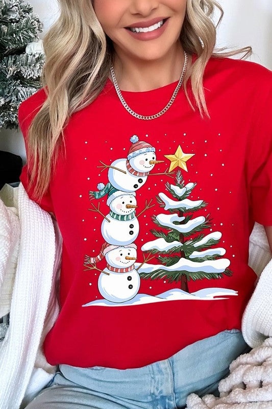 Cute Christmas Snowman Graphic Tee