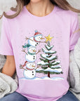 Cute Christmas Snowman Graphic Tee