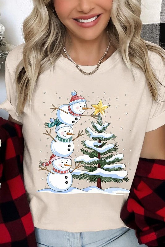 Cute Christmas Snowman Graphic Tee