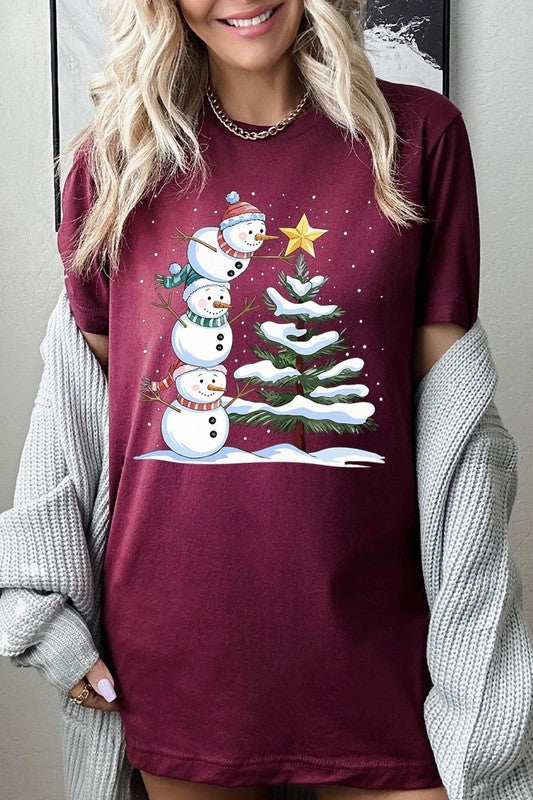 Cute Christmas Snowman Graphic Tee