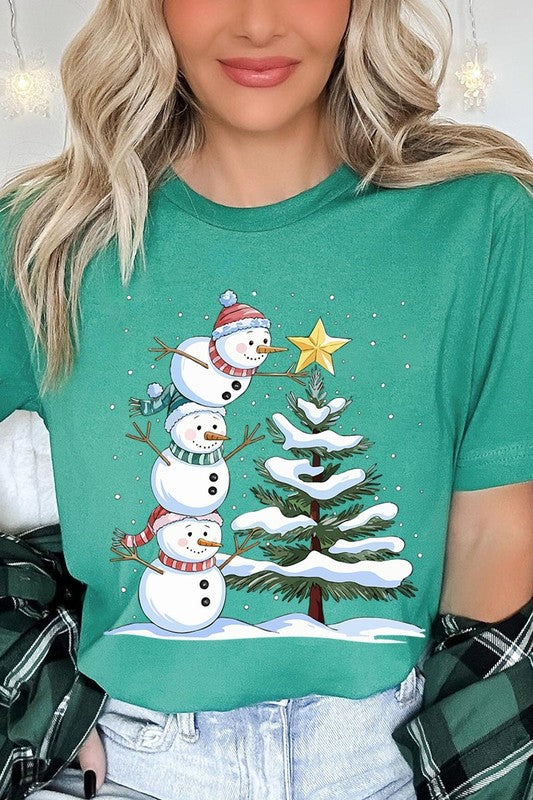 Cute Christmas Snowman Graphic Tee