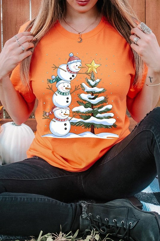 Cute Christmas Snowman Graphic Tee