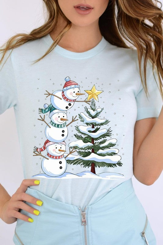 Cute Christmas Snowman Graphic Tee