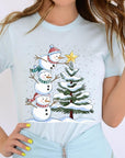 Cute Christmas Snowman Graphic Tee