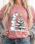 Cute Christmas Snowman Graphic Tee