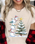 Cute Christmas Snowman Graphic Tee