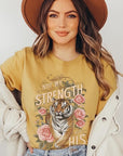 Not My Strength But His Tiger Graphic Tee