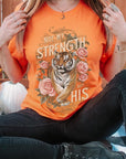 Not My Strength But His Tiger Graphic Tee