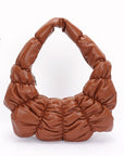 Crinkle Faux Leather Shoulder Bag