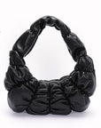 Crinkle Faux Leather Shoulder Bag