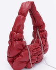 Crinkle Faux Leather Shoulder Bag