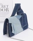 Mix Piecing Denim Crossbody Bag