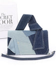 Mix Piecing Denim Crossbody Bag