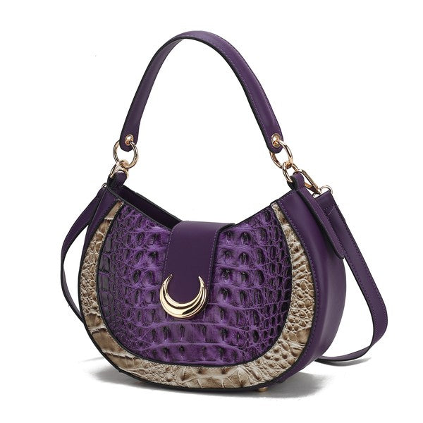 MKF Jain Croc-Embossed Shoulder Bag