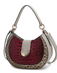 MKF Jain Croc-Embossed Shoulder Bag