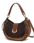 MKF Jain Croc-Embossed Shoulder Bag