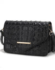 MKF Vanta Solid Croc-Embossed Saddle Bag by Mia K