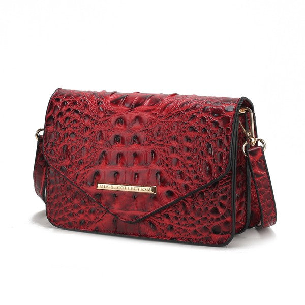 MKF Vanta Solid Croc-Embossed Saddle Bag by Mia K