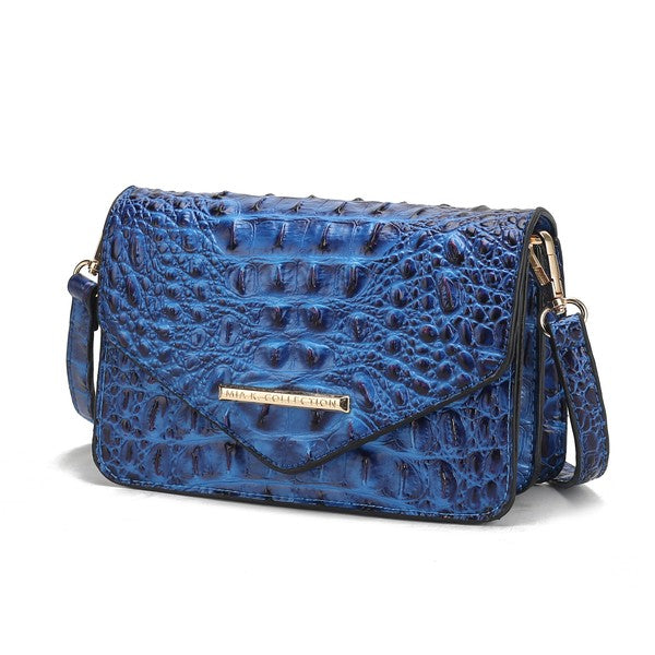 MKF Vanta Solid Croc-Embossed Saddle Bag by Mia K