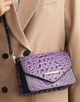 MKF Vanta Solid Croc-Embossed Saddle Bag by Mia K