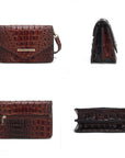 MKF Vanta Solid Croc-Embossed Saddle Bag by Mia K