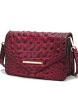 MKF Vanta Solid Croc-Embossed Saddle Bag by Mia K