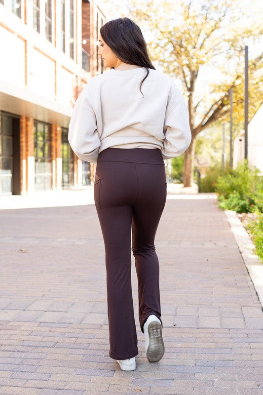 Julia Rose The Rhea Brown Bootcut Leggings