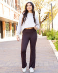 Julia Rose The Rhea Brown Bootcut Leggings