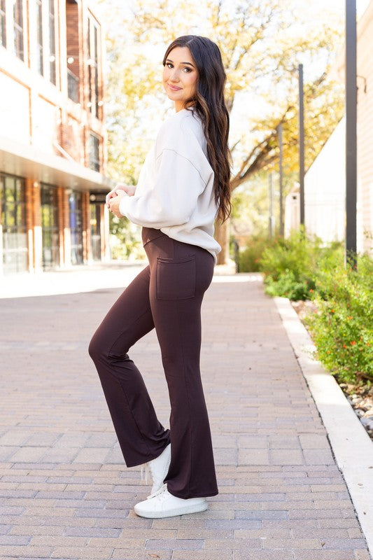 Julia Rose - The Rhea Brown Bootcut Leggings