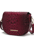 MKF Amalia Solid Croc-Embossed Crossbody Bag