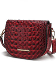 MKF Amalia Solid Croc-Embossed Crossbody Bag