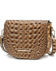 MKF Amalia Solid Croc-Embossed Crossbody Bag